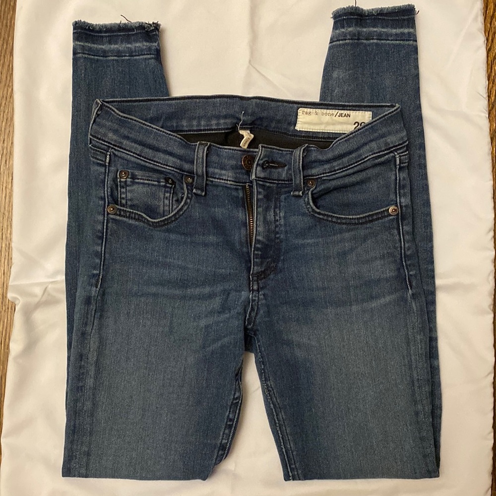 Rag and Bone, distressed hem jeans